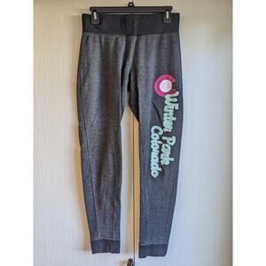 U-Trau Women's Gray "Winter Park Colorado" Printed Skinny High Rise Pant Size XL